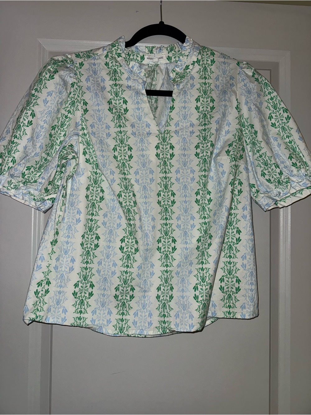 Mary Square Colette Top in Heirloom Vine Green